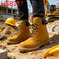 Chaussures de travail en cuir embossé HY, résistantes aux intempéries, avec semelle en caoutchouc Goodyear, bottes de sécurité en cuir pour hommes, modèle JamaicaHSB141