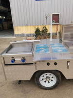 Chariot de remorque mobile de 6,6 pieds pour la fabrication de hot-dogs évier à eau support de gaz remorquage service de cuisine chariot de nourriture à vendre