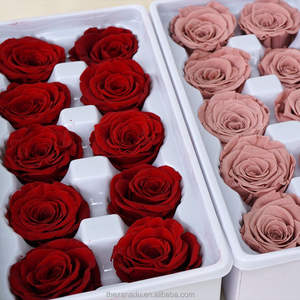 Caja de regalo de acrílico Rosa preservada de larga duración, regalos de lujo hechos a mano reales <span class=keywords><strong>para</strong></span> <span class=keywords><strong>siempre</strong></span>, 5cm, 68 colores, 8 Uds. - Product Image 5