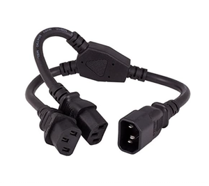 Cordon <span class=keywords><strong>d</strong></span>'extension répartiteur en Y 10A 250V, branche C14 vers double IEC C13, pour alimentation CA <span class=keywords><strong>d</strong></span>'ordinateurs, PDU, serveurs, onduleurs - Product Image 1