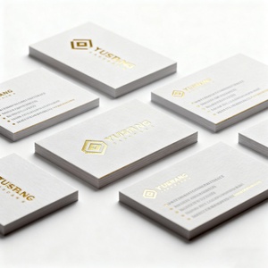 Impresión de Tarjetas de Visita Plegables con Papel Dorado, Tarjetas de Agradecimiento Negras, Tarjeta de Regalo Plegable con Logotipo Personalizado, Código QR de Instagram - Product Image 1