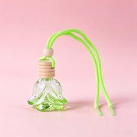 Botol Aromaterapi Mobil Kosong 10ml, Botol Parfum Kaca Isi Ulang Motif Bunga Mawar, Liontin Gantung Pengharum Udara Mobil