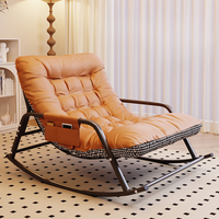 Fauteuil à bascule nordique de luxe en tissu microfibre moderne/fauteuil en cuir salon salon canapé d'appoint