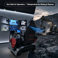 Cabine de télécommande 5G intelligente avec double joystick et volant pour flotte d'excavatrices sans pilote