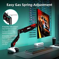 MD8WR 17 "-32" 10kg Bras de moniteur unique à ressort à gaz économique Support de bureau pour écran de moniteur Support pour ordinateur Support VESA