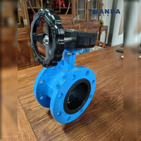 Vanne papillon à bride en fonte ductile D341X-16Q à vis sans fin, joint souple, PN16 DN50 DN100, pour tuyauterie industrielle