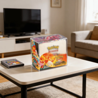 Boîte de rangement pour cartes à collectionner en gros, en plastique PET transparent et flexible, boîte de présentation pour boosters avec grande capacité