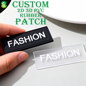 แผ่นยางรีดนูน3D 2D เสื้อผ้าแบบนิ่มแผ่นปะติดพีวีซีฉลากเสื้อผ้าแบบสั่งทำ - Product Image 1