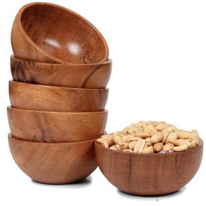 ชามไม้ใส่สลัดอะคาเซียแบบตรงสำหรับตกแต่งถ้วยเปล่าถ้วยใส่เทียนถั่วเหลือง - Product Image 1