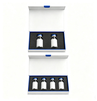 Boîtes rigides en carton personnalisées avec logo pour flacons de peptides cosmétiques, fermeture magnétique, gaufrage, doublure en éponge, emballage papier en lot de 2 ou 4