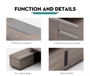 Mạnh Mẽ Chuyển Đổi Hiện Đại Văn Phòng Điều Hành Bàn Với Bảng Điều Khiển Lưu Trữ Hàng Đầu Ngăn Kéo Chuyển Đổi Thiết Kế Cho Nhà Văn Phòng - Product Image 3