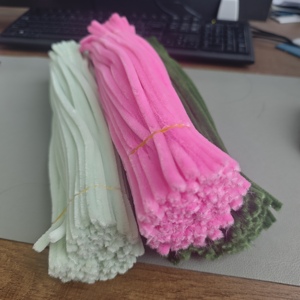 8mm 100 Uds limpiadores de tuberías gruesos profesionales limpiadores de tuberías de tallos de chenilla alambre borroso para hacer regalo de flores Carfts - Product Image 5