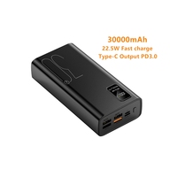 Banque d'Alimentation Haute Capacité 30000mAh avec Affichage Numérique, Quatre Sorties USB Type C, Power Bank PD 22.5W Portable 30000mAh