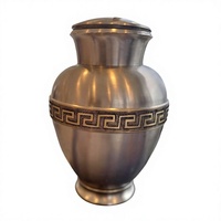 Urne funéraire en métal argenté, style européen, durable, pour adultes, personnalisable, en laiton vintage, pour cendres commémoratives.