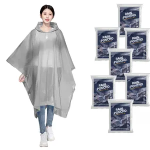 Ropa impermeable reutilizable para exteriores personalizada, impermeable portátil, capa de lluvia desechable, capa de lluvia de PE EVA, Poncho de lluvia impermeable con logotipo