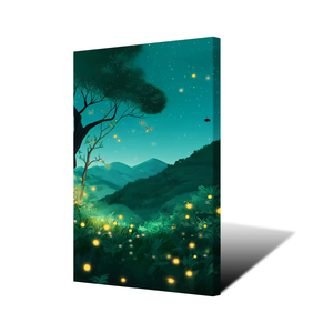 Lucioles et forêts peinture mur Art haute définition impression paysage toile peinture avec cadre intérieur pour la décoration intérieure - Product Image 4