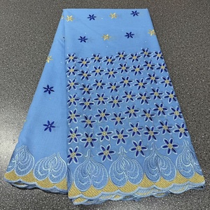 Tissu brodé africain en dentelle Aso Ebi 100 % coton écologique Toplace pour femmes, 5 yards, prêt à expédier, pour robe de mariée - Product Image 6