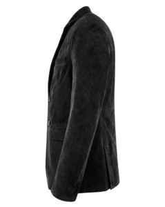 Custom 100% Genuine Black Cow Suede <b>Leather</b> Men’s <b>Blazer</b> Fashion Fit Private Label OEM Bulk Wholesale Trend Suede Style - Product Image 2
