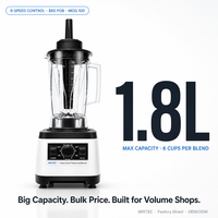 Mixeur Commercial 1050W MI-32A avec Bol Grande Capacité 1,8L, Bouton de Vitesse Rotatif et Fonction Pulse pour Broyer la Glace
