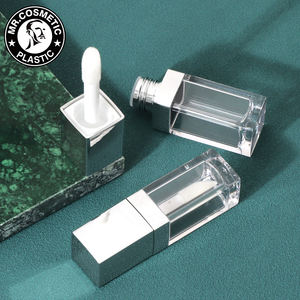 Conteneur de gloss à lèvres transparent carré de 9 ml, applicateur à gros pinceau, emballage de <span class=keywords><strong>blush</strong></span> liquide, tube d'huile à lèvres avec <span class=keywords><strong>surface</strong></span> d'impression à l'écran - Product Image 4