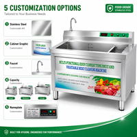 Laveuse à légumes à bulles d'air commerciale en acier inoxydable pour fruits, idéale pour restaurants, hôtels, cantines et cuisines