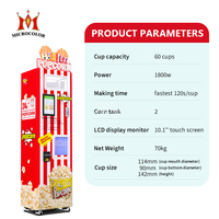 Machine distributrice automatique de pop-corn en libre-service, prix d'usine, bonne qualité, capacité de 60 tasses, écran tactile de 10 pouces, paiement multi-mode
