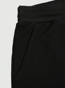 Factory for customizable crew neck short-sleeved shirts and drawstring waist shorts with letter and palm <b>tree</b> prints.F10 - Product Image 5