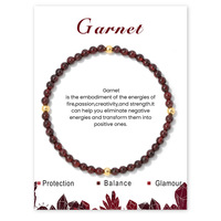 Bracelet extensible en perles de pierres de naissance de 4 mm pour femmes, perles dorées, style campus simple, cadeau d'amitié