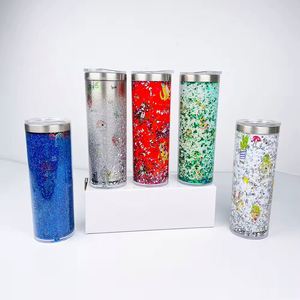 Gobelet isotherme 20oz effet boule à neige, vierge pour sublimation, à paillettes, personnalisable, pour usage quotidien et extérieur - Product Image 4