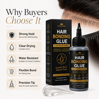 Colle à cheveux Private Label, noire, sans résidus, pour tissages et extensions capillaires