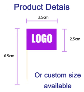 Banderas Decorativas Personalizadas con Logotipo para Fiestas de Cumpleaños, Palillos para Pastel, Decoración para Comida, Cócteles, Sándwiches y <span class=keywords><strong>Hamburguesas</strong></span> - Product Image 3