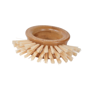 Brosse à vaisselle ronde en bambou Brosses de nettoyage de cuisine à poils rigides pour le nettoyage des casseroles et de la vaisselle - Product Image 3