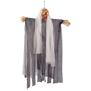 DAMAI Halloween Decoration with <b>Light</b> up Eyes <b>Motion</b> Activation Function Creepy Laughing Halloween Haunted House Prop Dcor - Product Image 5