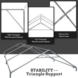 Carport 10x20 auvent en acier robuste hauteur réglable <span class=keywords><strong>Garage</strong></span> Portable pour camion bateau voiture Port <span class=keywords><strong>de</strong></span> fête Placement d'équipement - Product Image 2