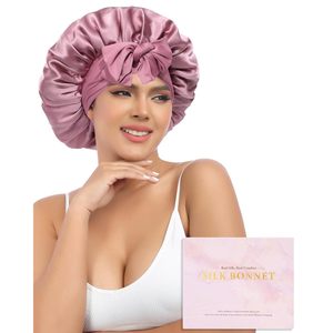 Cuffia di seta di gelso Premium 100% per donne 2 strati reversibili fascia per capelli Wrap per capelli - Product Image 1