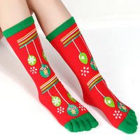 Cinq orteils chaussettes de noël femmes automne et hiver déodorant sweat chaud orteil chaussettes