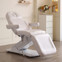Lit de beauté électrique de luxe à 3 moteurs, réglable, pour soins du visage, avec mousse à mémoire de forme, pour spa médical et salon de beauté