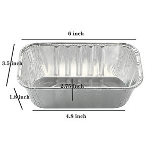 Disposable Aluminum Foil Bread Pan 6x4.8x3.5 Inch Rectangular For Picnic Cooking - Product Image 1