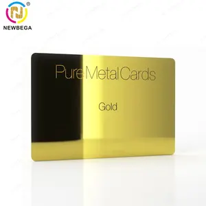 Cartes de visite en métal doré miroir NFC sans contact Carte NFC en métal mat personnalisée avec puce 213 215 216