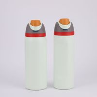 Bouteille d'eau sport transfrontalière à double usage avec bec verseur becquet, étanche, à ressort, grande capacité, en acier inoxydable 304