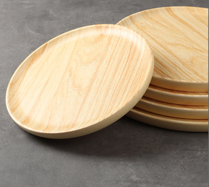 Assiettes anti-chute en mélamine, style grain de bois, vaisselle japonaise pour fondue et barbecue, utilisation en buffet - Product Image 4
