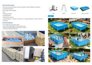 <span class=keywords><strong>Piscina</strong></span> <span class=keywords><strong>Desmontable</strong></span> de Lona para Adultos y Niños, con Soporte de PVC, <span class=keywords><strong>Piscina</strong></span> Elevada con Marco de Acero Metálico, <span class=keywords><strong>Piscina</strong></span> Portátil Grande para Exteriores - Product Image 2
