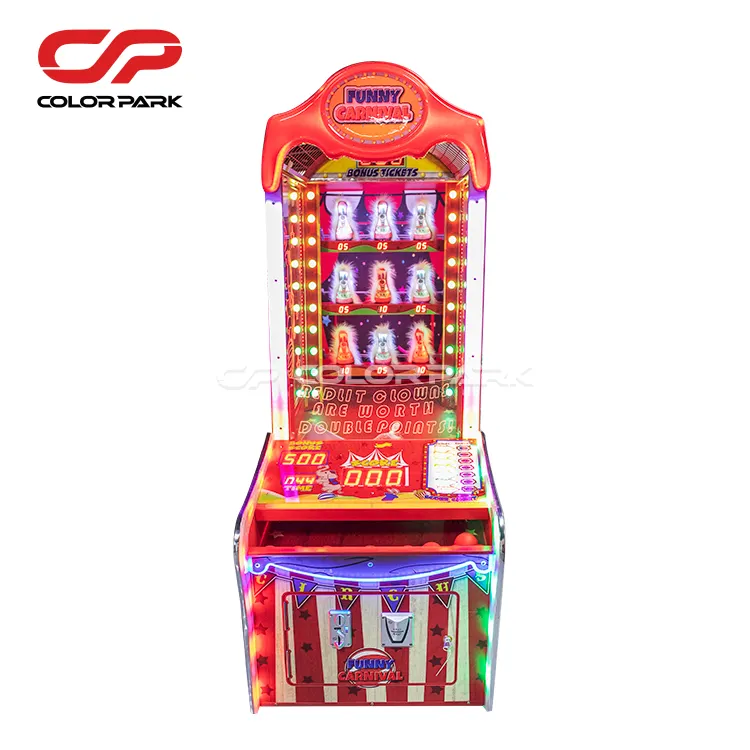 Máquina de arcade operada por moedas, máquina de jogos coloridos para crianças, sala de jogos de entretenimento e resgate de loteria em parques