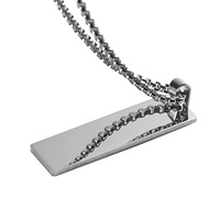 Bijoux pour femmes et hommes, collier personnalisé gravé, pendentif lettre initiale, logo, collier rectangulaire vierge pour gravure