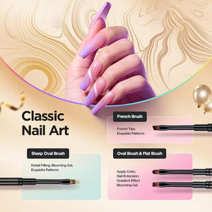 Pincel de nailon con mango metálico para decoración de uñas y dibujo, venta al por mayor - Product Image 6