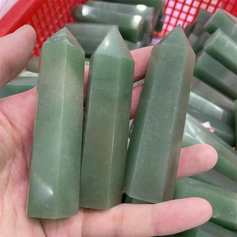 Wholesale Point Natural Crystal Crafts High Quality Green Aventurine Tower For Sale