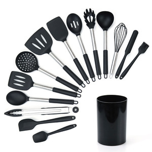 Kitchenware Set 13 Pc Silicone Spatulas Stainless Steel Handles Heat Resistant <b>Cooking</b> Tools Spoon And Spatula <b>Kit</b> - Product Image 1
