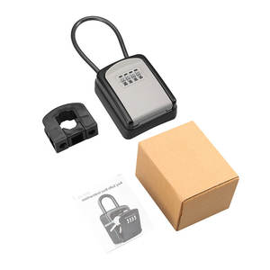 Caja de bloqueo de almacenamiento de llaves para el hogar negro de aleación de aluminio seguro, bloqueo de <span class=keywords><strong>contraseña</strong></span>, almacenamiento seguro resistente a la intemperie para uso en exteriores/interiores, garaje - Product Image 2