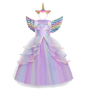 Vestito da bambina unicorno tutù fantasia arcobaleno <span class=keywords><strong>principessa</strong></span> ragazze festa di compleanno per bambini bambini unicorno si esibiscono - Product Image 5