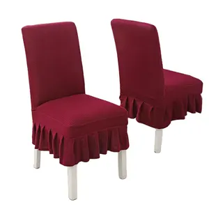 Spandex Living Room Skirt Velvet Chair Covers Swag Back Ruched Banquet Event Chair Cover